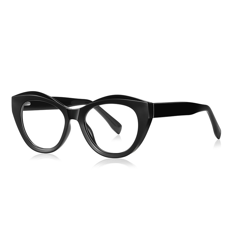 Wave Cat Eye Blue Light Blocking Glasses in Glossy Black
