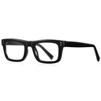 Tailored Rectangle Blue Light Blocking Glasses in Glossy Black