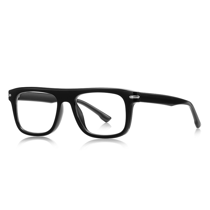 Flat Top Navigator Blue Light Blocking Glasses in Glossy Black