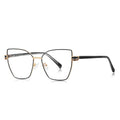 Geometric Metal Cat Eye Blue Light Blocking Glasses in Black &amp; Gold