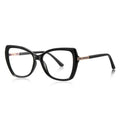 Glitter Bar Butterfly Blue Light Blocking Glasses in Glossy Solid Black