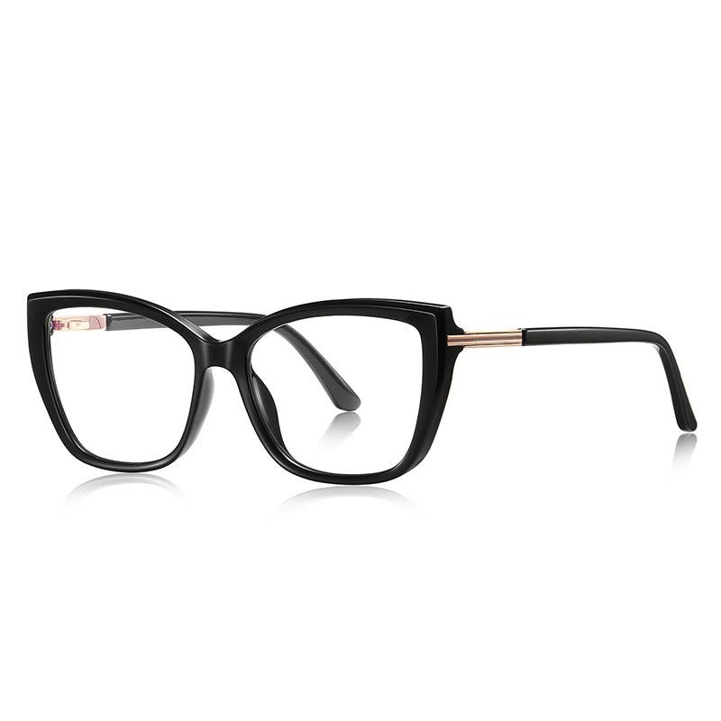 Dual-Wire Butterfly Blue Light Blocking Glasses in Glossy Solid Black