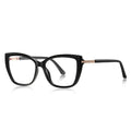 Dual-Wire Butterfly Blue Light Blocking Glasses in Glossy Solid Black