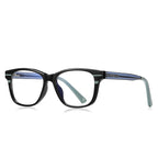 Racing Stripe Rectangle Blue Light Blocking Glasses in Black with Silver Stripe