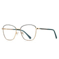 Two-Tone Brow Butterfly Spring Hinge Blue Light Blocking Glasses in Forest Green with Gold Frame