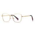Braided Temple Metal Square Blue Light Blocking Glasses in Matte Black with Mint Tips