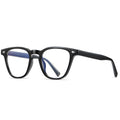 Classic Keyhole Round Blue Light Blocking Glasses in Glossy Solid Black
