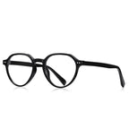 Crown Panto Blue Light Blocking Glasses in Glossy Black
