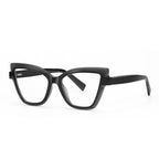 Floating Frame Cat Eye Blue Light Blocking Glasses in Crystal Clear with Inner Black Frame