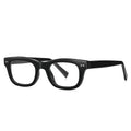 Vintage Keyhole Square Blue Light Blocking Glasses in Glossy Black
