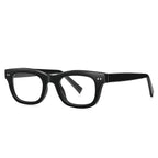Vintage Keyhole Square Blue Light Blocking Glasses in Glossy Black