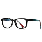 Gradient Square Blue Light Blocking Glasses in Glossy Black & Multi-Color