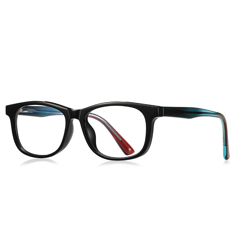 Gradient Square Blue Light Blocking Glasses in Glossy Black & Multi-Color