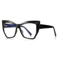 Geometric Butterfly Blue Light Blocking Glasses in Glossy Black