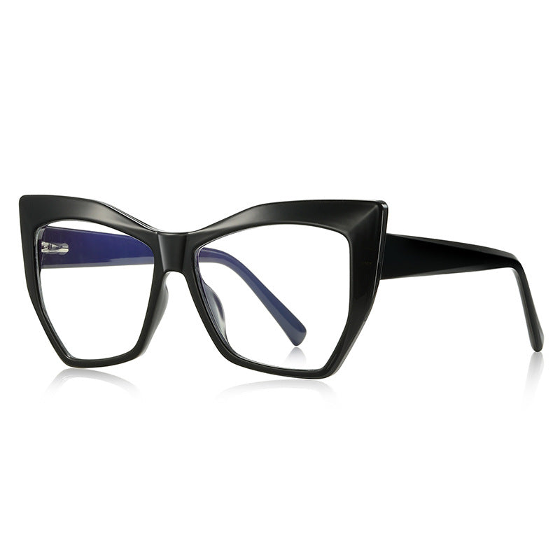 Geometric Butterfly Blue Light Blocking Glasses in Glossy Black