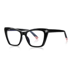 Dipped Tip Butterfly Blue Light Blocking Glasses in Black & Pink