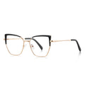 Wing Tip Metal Cat Eye Blue Light Blocking Glasses in Gold & Black