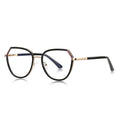 Knotted Temple Geometric Round Blue Light Blocking Glasses in Glossy Solid Black & Gold