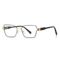 Vintage Metal Square Blue Light Blocking Glasses in Black & Gold