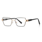 Vintage Metal Square Blue Light Blocking Glasses in Black & Gold