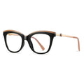 Two-Tone Brow Butterfly Blue Light Blocking Glasses in Black & Caramel Brow