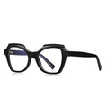 Stepped Brow Butterfly Blue Light Blocking Glasses in Glossy Solid Black