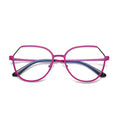 Polygon Wire Round Blue Light Blocking Glasses in Electric Magenta Pink