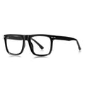 Oversized Square Flat-Top Acetate Blue Light Blocking Glasses in Glossy Black