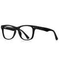Crown Rivet Square Blue Light Blocking Glasses in Glossy Black