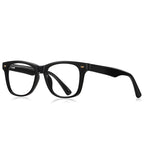 Crown Rivet Square Blue Light Blocking Glasses in Glossy Black