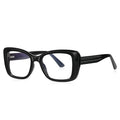 Grooved Temple Butterfly Blue Light Blocking Glasses in Glossy Black