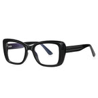 Grooved Temple Butterfly Blue Light Blocking Glasses in Glossy Black