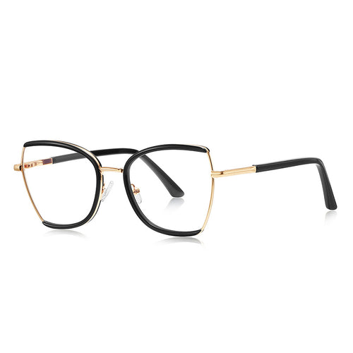 Acetate Liner Butterfly Blue Light Blocking Glasses in Gold with Black Liner