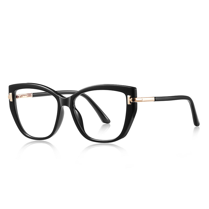 T-Bar Butterfly Blue Light Blocking Glasses in Glossy Solid Black