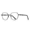 Bamboo Joint Geometric Round Blue Light Blocking Glasses in Matte Black with Black Bamboo Temples