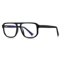 Chevron Temple Navigator Blue Light Blocking Glasses in Translucent Smoke Grey