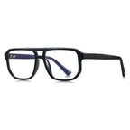 Chevron Temple Navigator Blue Light Blocking Glasses in Translucent Smoke Grey