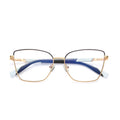 Spliced Temple Butterfly Blue Light Blocking Glasses in Black & Navy/Sky Blue