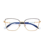 Spliced Temple Butterfly Blue Light Blocking Glasses in Black & Navy/Sky Blue
