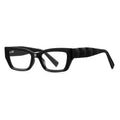 Cannage Quilted Cat Eye Blue Light Blocking Glasses in Glossy Solid Black