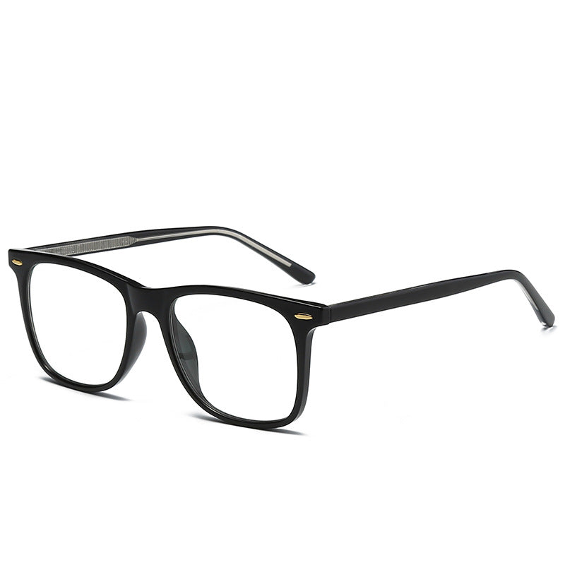 Classic Keyhole Square Blue Light Blocking Glasses in Glossy Black