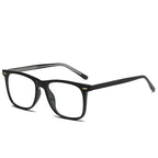 Classic Keyhole Square Blue Light Blocking Glasses in Glossy Black
