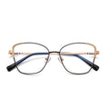 Twisted Rope Brow Butterfly Blue Light Blocking Glasses in Black with Gold Rope Brow