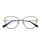 Twisted Rope Brow Butterfly Blue Light Blocking Glasses in Black with Gold Rope Brow