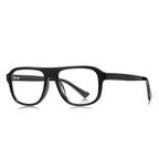 Textured Temple Navigator Blue Light Blocking Glasses in Glossy Solid Black
