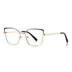 Enamel Brow Butterfly Blue Light Blocking Glasses in Gold & Black Enamel