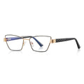 Vintage Metal Cat Eye Blue Light Blocking Glasses in Black &amp; Gold