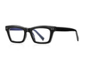 Dual Rivet Rectangle Blue Light Blocking Glasses in Glossy Black