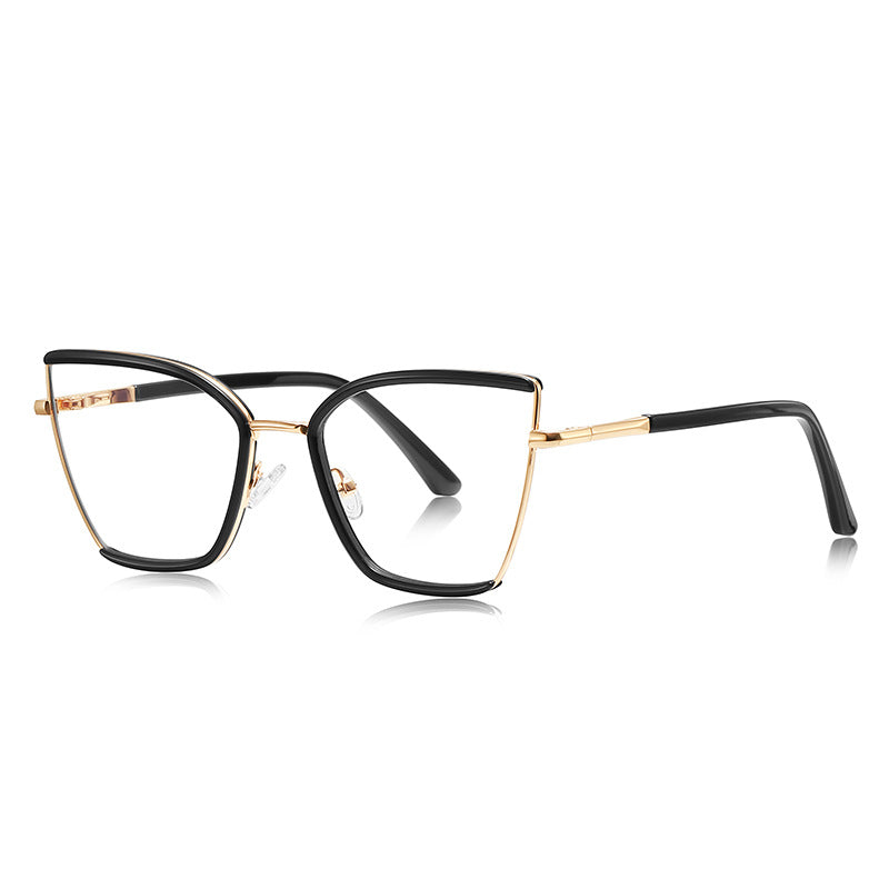 Enamel Trim Butterfly Blue Light Blocking Glasses in Gold & Black Enamel