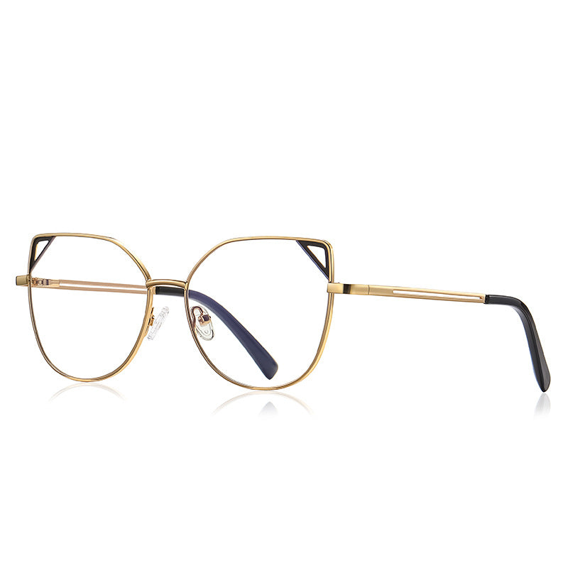 Cutout Triangle Wing Butterfly Blue Light Glasses in Black with Neon Lime Yellow Accents